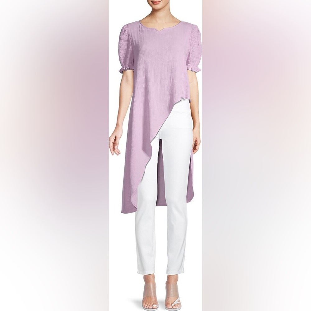 Patrizia Luca Lavender Asymmetrical Sweetheart Tunic